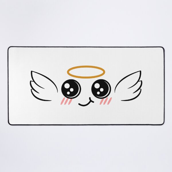 Item preview, Cute kawaii smiling angel wings face designed and sold by BlushyPrint.