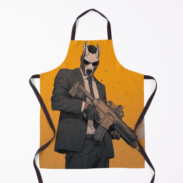 Item preview, Cyberpunk Dog Mask Hitman - Suit and Gun Art designed and sold by Wall Hues.