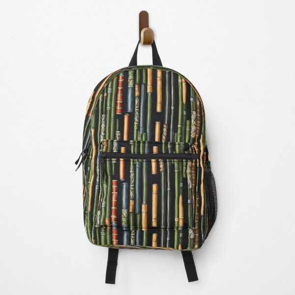 Item preview, Vintage Colorful Reed Cane Pattern | Black Background designed and sold by UnhingedBird.
