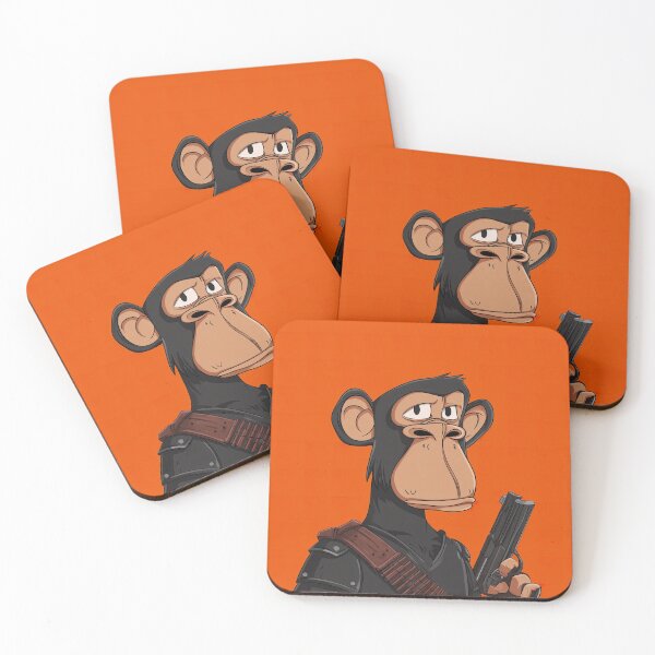 Item preview, Ape NFT Character with Gun - Bold Orange Background designed and sold by Wall Hues.