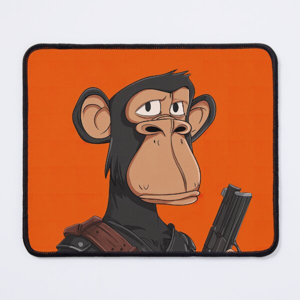 Item preview, Ape NFT Character with Gun - Bold Orange Background designed and sold by Wall Hues.