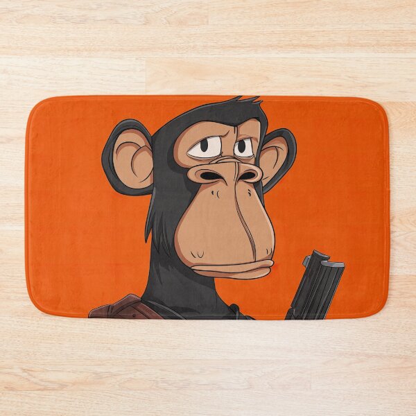 Item preview, Ape NFT Character with Gun - Bold Orange Background designed and sold by Wall Hues.