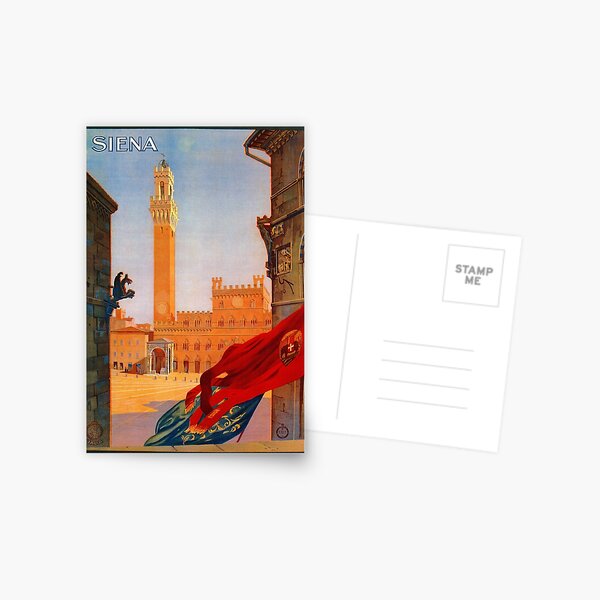 Item preview, Vintage Siena Italian travel advertising designed and sold by aapshop.