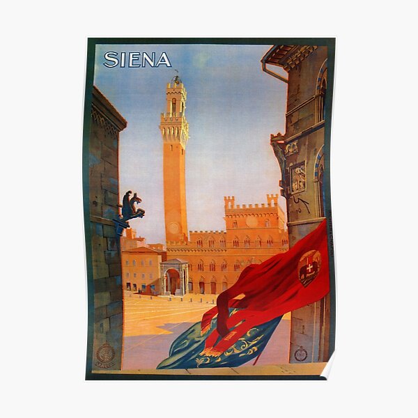 Vintage Siena Italian travel advertising Poster