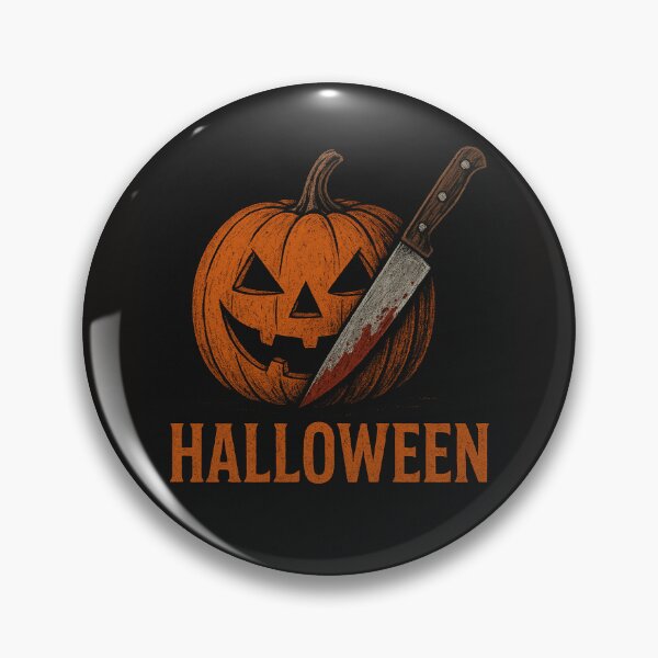 Item preview, Pumpkin with Knife – Halloween Horror T-Shirt Design designed and sold by BlackStarShop77.