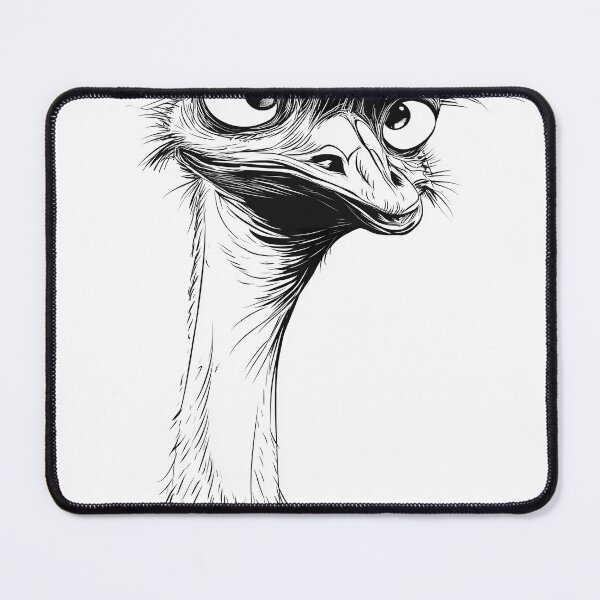 Item preview, Funny Confused Emu Face - Black and White Bird Art designed and sold by Wall Hues.