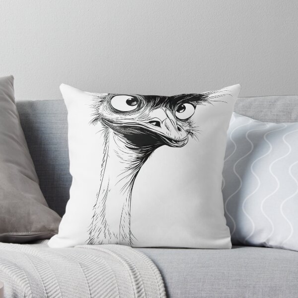 Item preview, Funny Confused Emu Face - Black and White Bird Art designed and sold by Wall Hues.