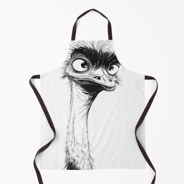 Item preview, Funny Confused Emu Face - Black and White Bird Art designed and sold by Wall Hues.