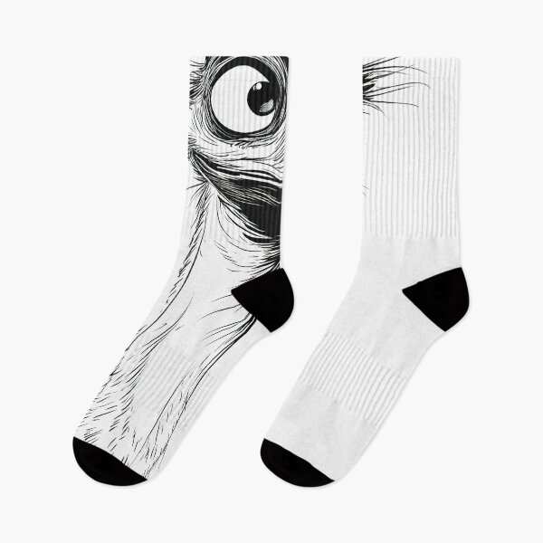 Item preview, Funny Confused Emu Face - Black and White Bird Art designed and sold by Wall Hues.