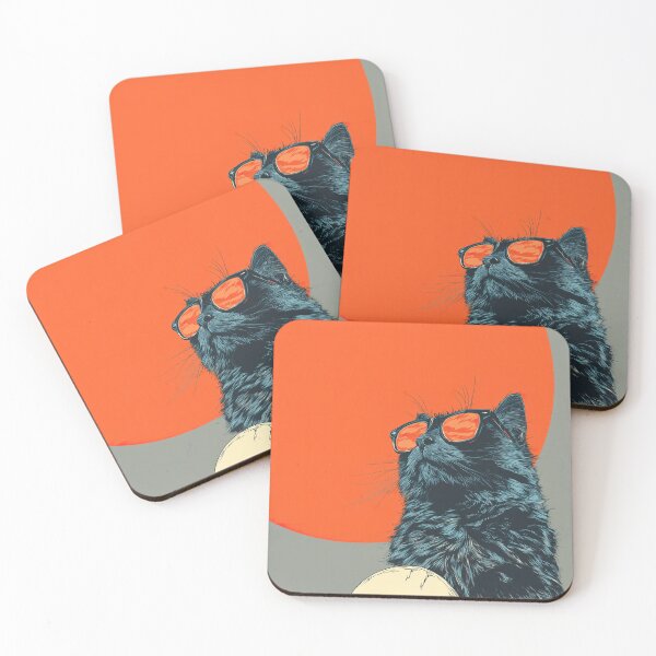 Item preview, Cool Black Cat with Sunglasses and Skateboard Art designed and sold by Wall Hues.