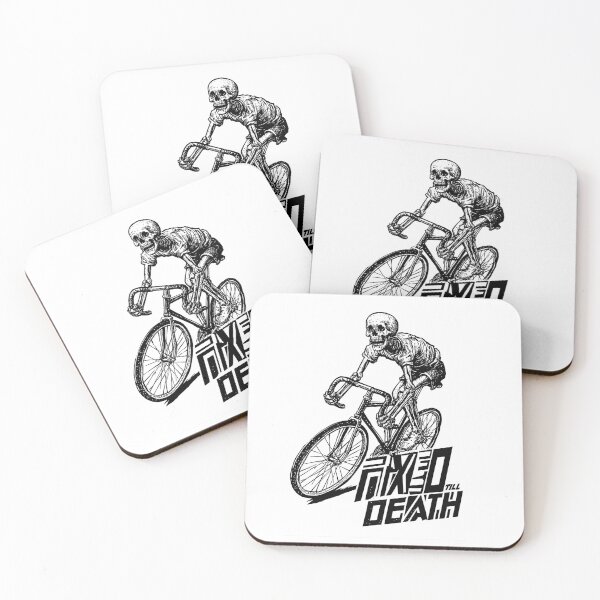 Item preview, FIXED TILL DEATH – Skeleton Fixed Gear Rider | Urban Cycling Art designed and sold by Absyntart.