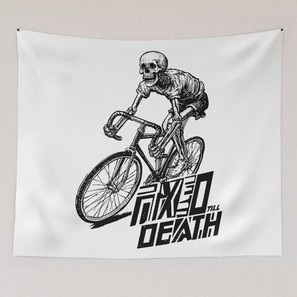 Item preview, FIXED TILL DEATH – Skeleton Fixed Gear Rider | Urban Cycling Art designed and sold by Absyntart.
