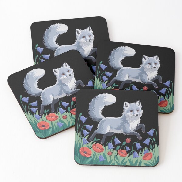 Item preview, Playful Arctic Fox in Wildflower Meadow designed and sold by dianadouri.