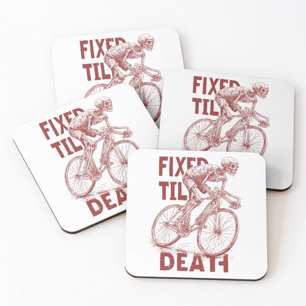 Item preview, FIXED TILL DEATH – Skeleton Fixed Gear Rider | Urban Cycling Art designed and sold by Absyntart.