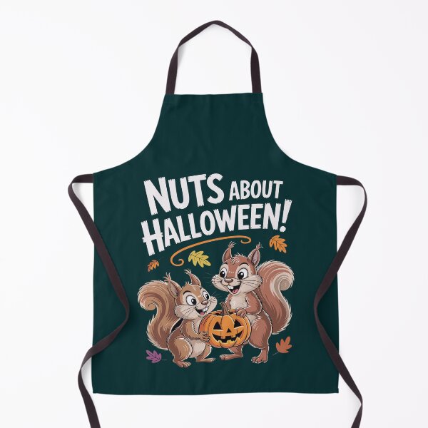 Item preview, A cute Halloween product featuring two squirrels and a pumpkin—NUTS ABOUT HALLOWEEN! designed and sold by Gadget80.