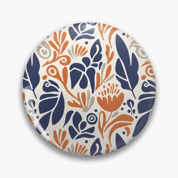 Item preview, Modern Abstract Indigo Blue, Burnt Orange, and Taupe Botanical Design on Cream designed and sold by HolmeProud.