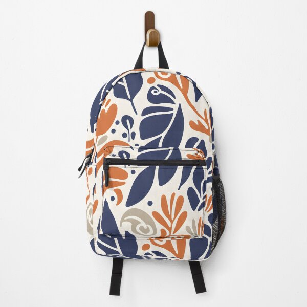 Item preview, Modern Abstract Indigo Blue, Burnt Orange, and Taupe Botanical Design on Cream designed and sold by HolmeProud.