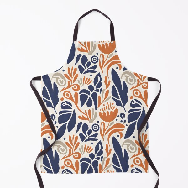 Item preview, Modern Abstract Indigo Blue, Burnt Orange, and Taupe Botanical Design on Cream designed and sold by HolmeProud.