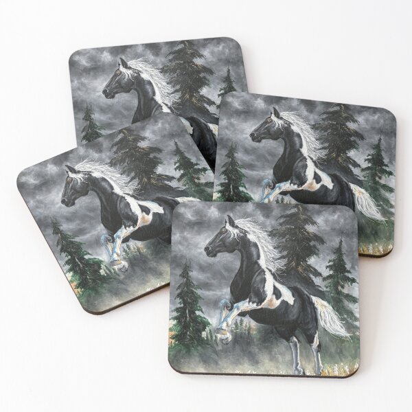 Item preview, Black and White Pinto Horse on a Stormy Day designed and sold by Daniel Eskridge.
