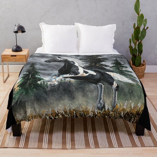 Item preview, Black and White Pinto Horse on a Stormy Day designed and sold by Daniel Eskridge.
