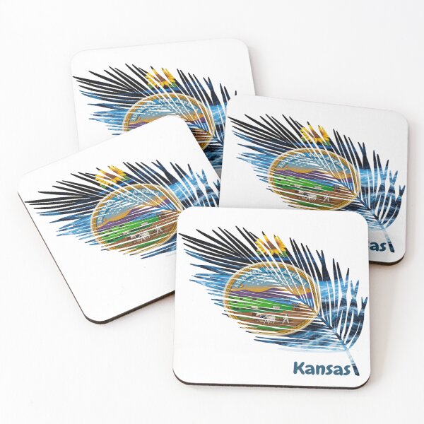 Item preview, Abstract Kansas Flag – Feather Shape Design designed and sold by ArteJorge48.