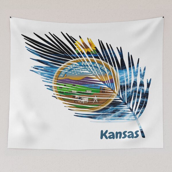Item preview, Abstract Kansas Flag – Feather Shape Design designed and sold by ArteJorge48.