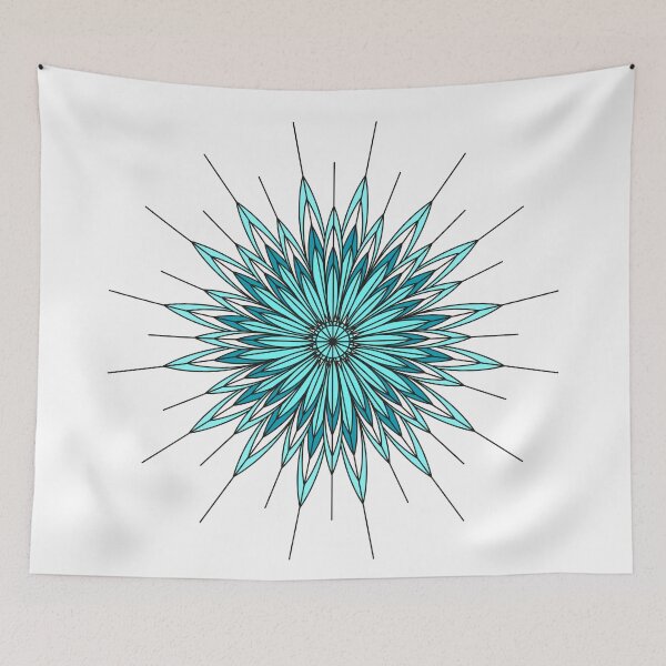 Item preview, flor azul abstracta designed and sold by CREATINERY.