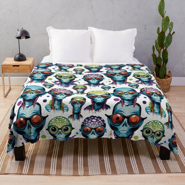 Item preview, "Polka Dot Aliens – Surreal Sci-Fi Portrait Pattern" designed and sold by dreampik.
