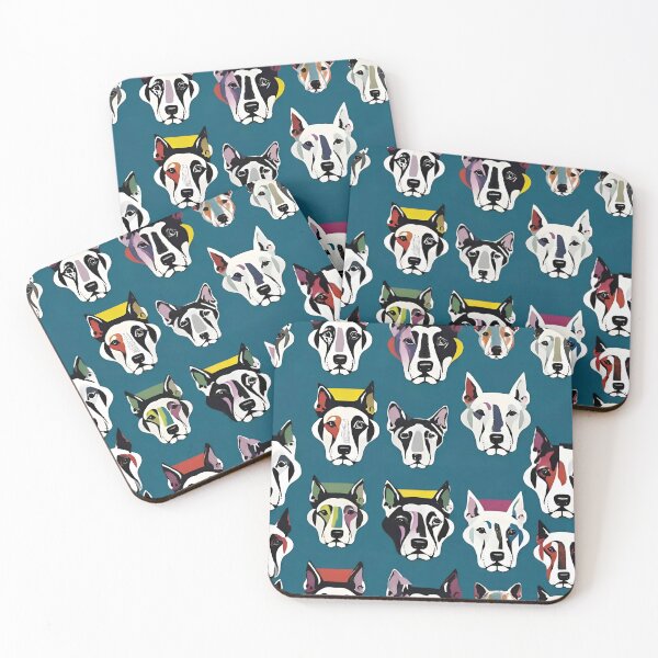 Item preview, "Colorful Dog Faces – Abstract Pop Art Grid" designed and sold by dreampik.