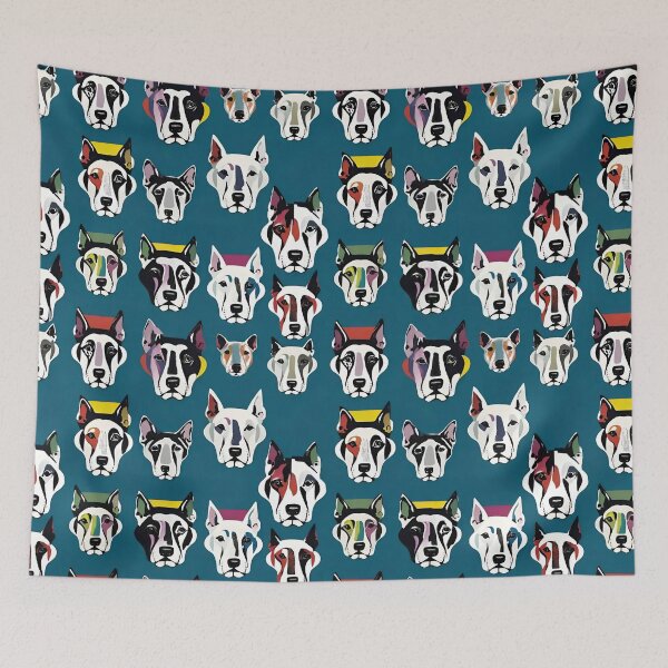 Item preview, "Colorful Dog Faces – Abstract Pop Art Grid" designed and sold by dreampik.