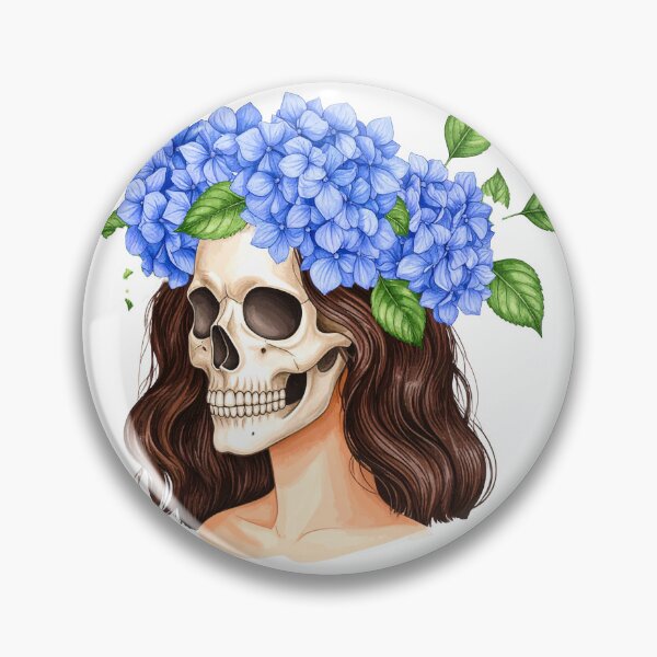 Item preview, SKULL WITH HYDRANGEA WREATH designed and sold by cubiask.