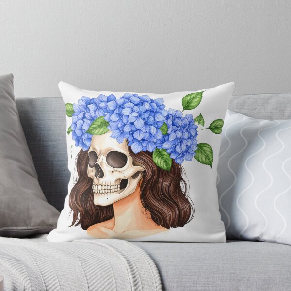 Item preview, SKULL WITH HYDRANGEA WREATH designed and sold by cubiask.