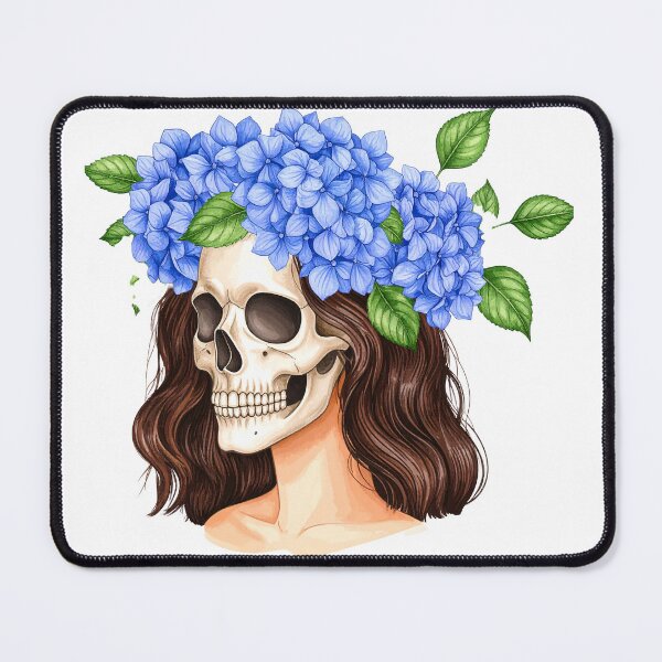 Item preview, SKULL WITH HYDRANGEA WREATH designed and sold by cubiask.
