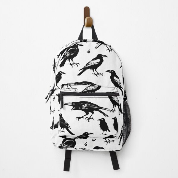 Item preview, "Crow Pattern – Stylized Black Birds on White" designed and sold by dreampik.