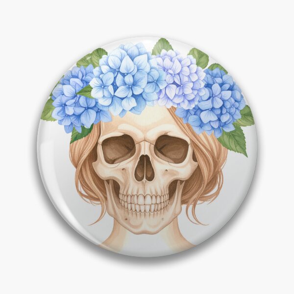Item preview, SKULL WITH HYDRANGEA WREATH designed and sold by cubiask.