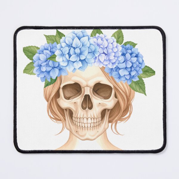 Item preview, SKULL WITH HYDRANGEA WREATH designed and sold by cubiask.
