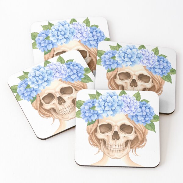 Item preview, SKULL WITH HYDRANGEA WREATH designed and sold by cubiask.