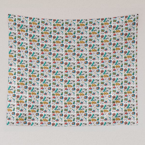 Item preview, Colorful 90s Nostalgia Doodle Pattern designed and sold by SholoStudio.