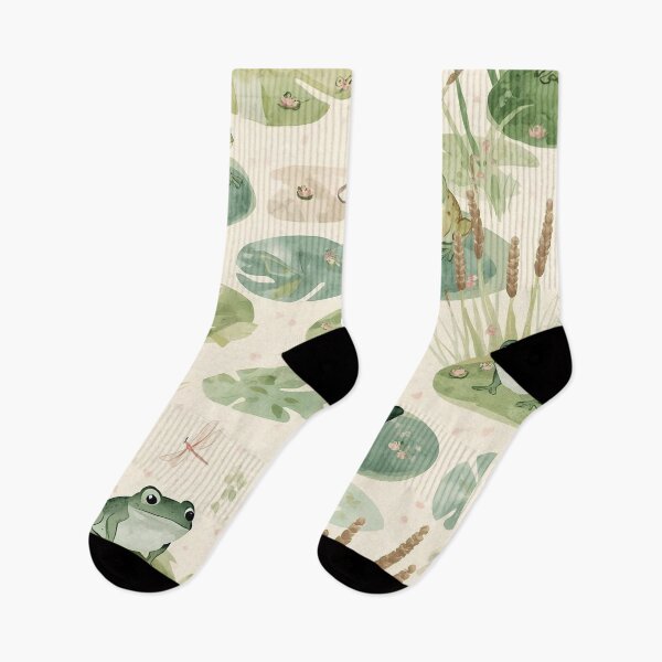 Item preview, Frog Pond Picnic – Whimsical Cottagecore Pattern designed and sold by Deezyned.