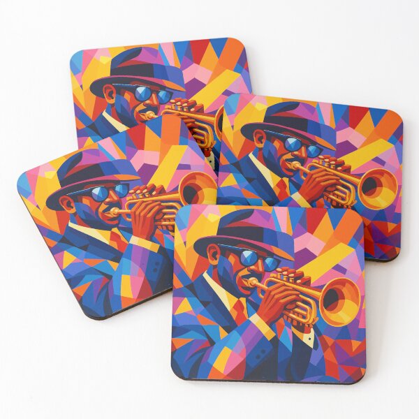 Item preview, Colorful Jazz Trumpet Player Pop Art designed and sold by -DEEWOLF-.