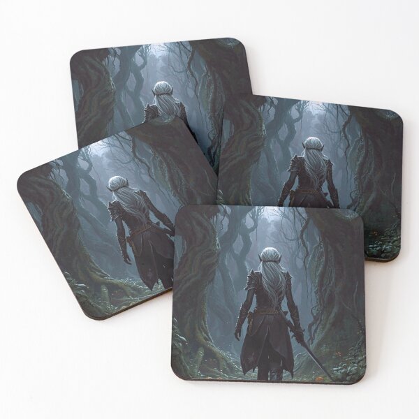 Item preview, Female Dark Elf walking through the Forest designed and sold by ChristinePartlow.