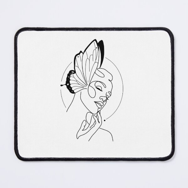 Item preview, Butterfly Girl Outline Drawing designed and sold by PopHuePrints.