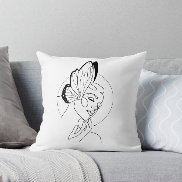 Item preview, Butterfly Girl Outline Drawing designed and sold by PopHuePrints.