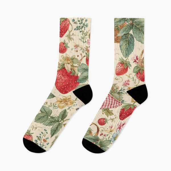 Item preview, Strawberry Fields – Whimsical Cottagecore Pattern designed and sold by Deezyned.