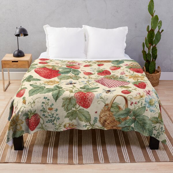 Item preview, Strawberry Fields – Whimsical Cottagecore Pattern designed and sold by Deezyned.
