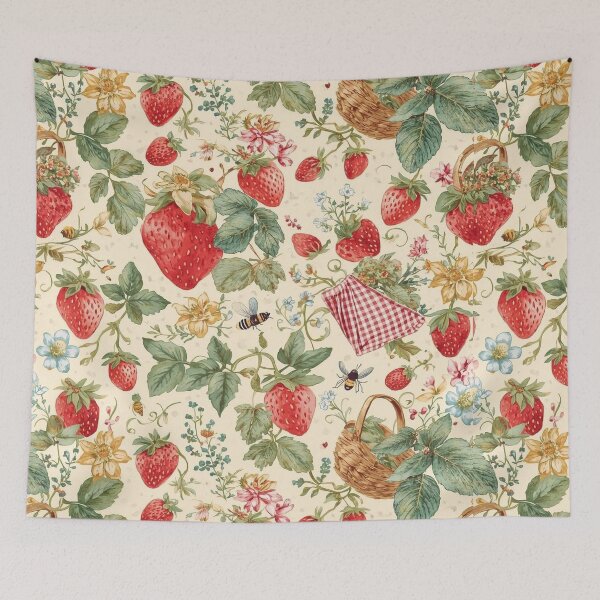 Item preview, Strawberry Fields – Whimsical Cottagecore Pattern designed and sold by Deezyned.