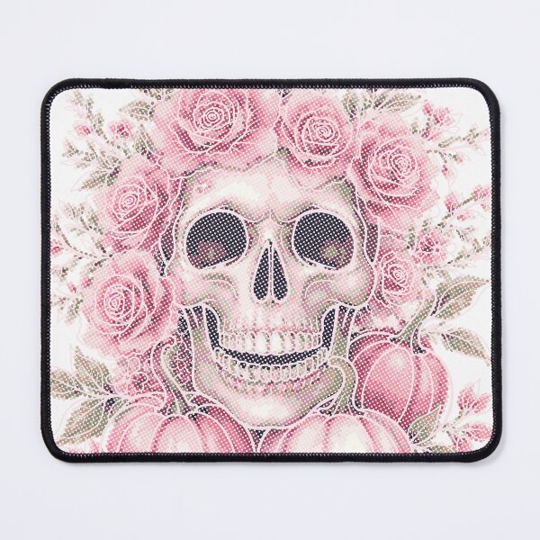 Item preview, Skull Retro Halftone Pinkoween Florals – Creepy Cute Gothic Dots designed and sold by Sherihdesigns.