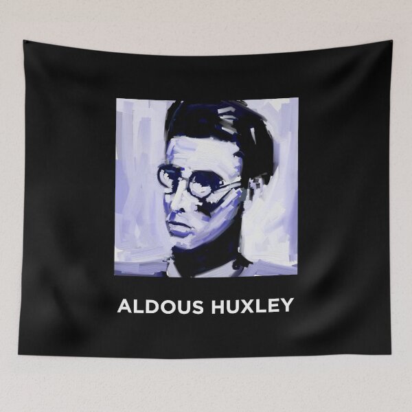 Item preview, Aldous Huxley portrait - dark background designed and sold by Half Serious.
