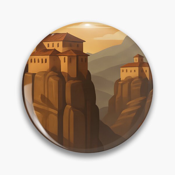 Item preview, Meteora Monasteries – Vintage Art Deco Meteora, Greece designed and sold by Cosmopolis.