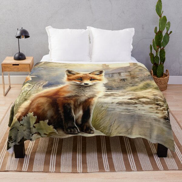Artikelvorschau, Vintage Tierkunst: Babyfuchs im Wald | Tierkunst | Ölgemälde | Vintage-Kunst entworfen und verkauft von UnhingedBird.